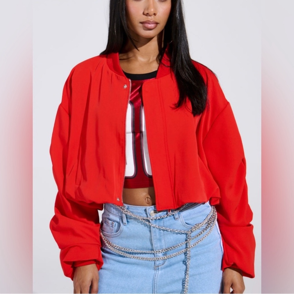AKIRA Bold Red Bomber Jacket